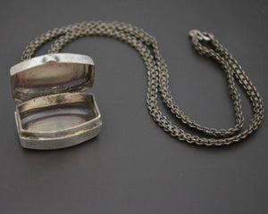 Indian Silver Box Pendant on Chain