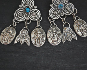 Vintage Afghani Earrings with Turquoise