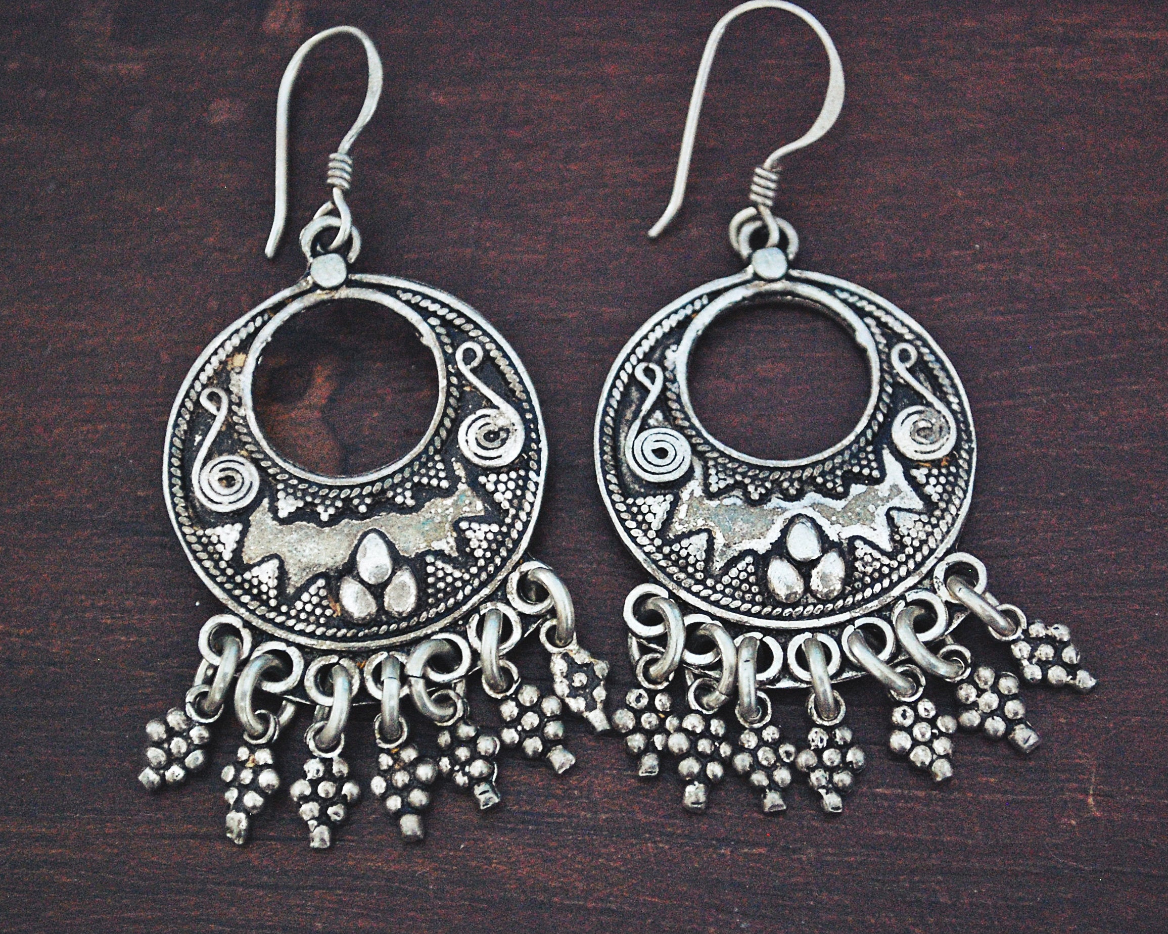 Vintage Indian Silver Earrings