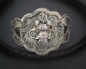 Old Silver Barong Cuff Bracelet from Bali