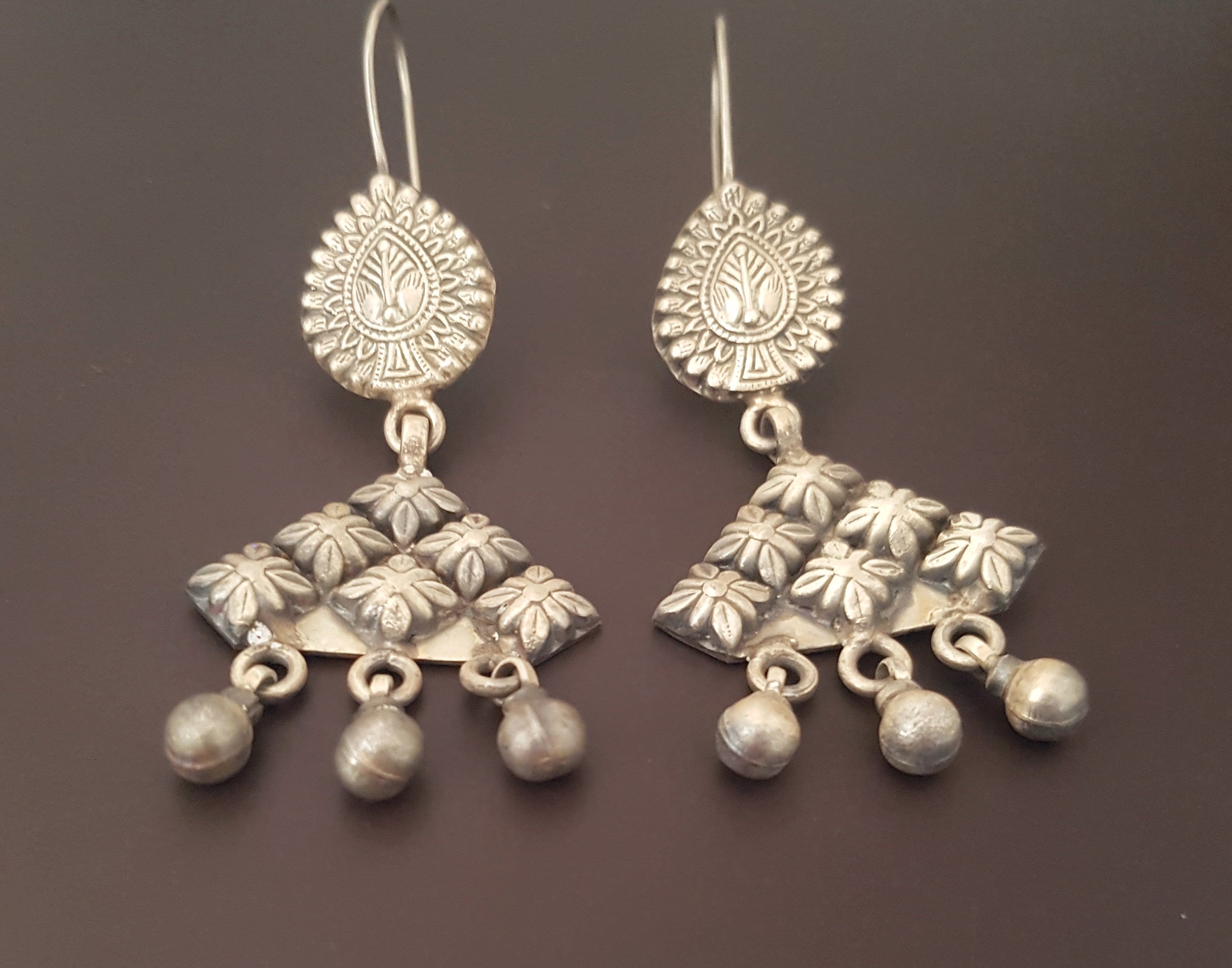 Rajasthani Silver Earrings with Bells