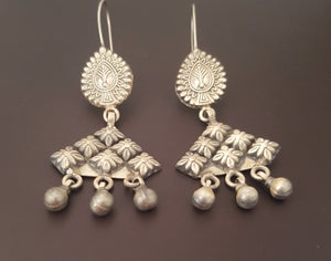 Rajasthani Silver Earrings with Bells