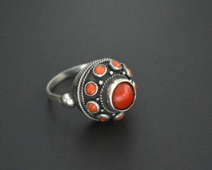 Openable Ethnic Coral Ring - Size 7