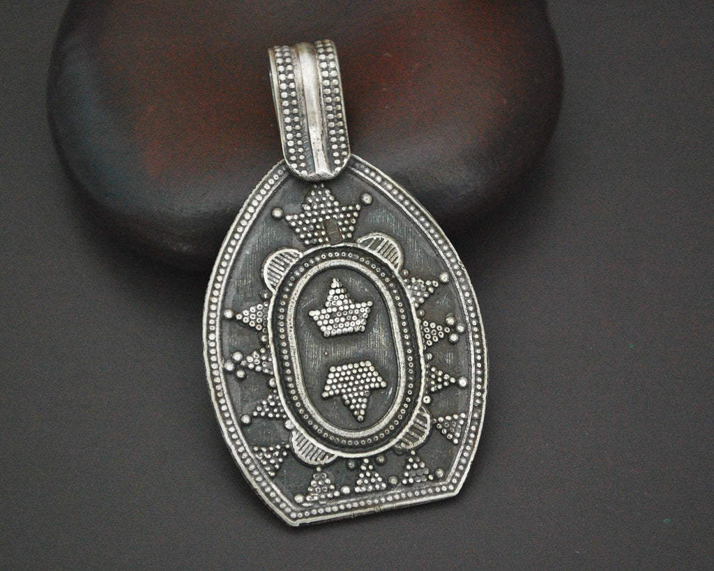 Ethnic Silver Pendant with Dotwork