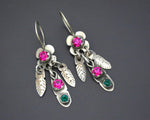 Afghani Earrings with Pink Glass Stones