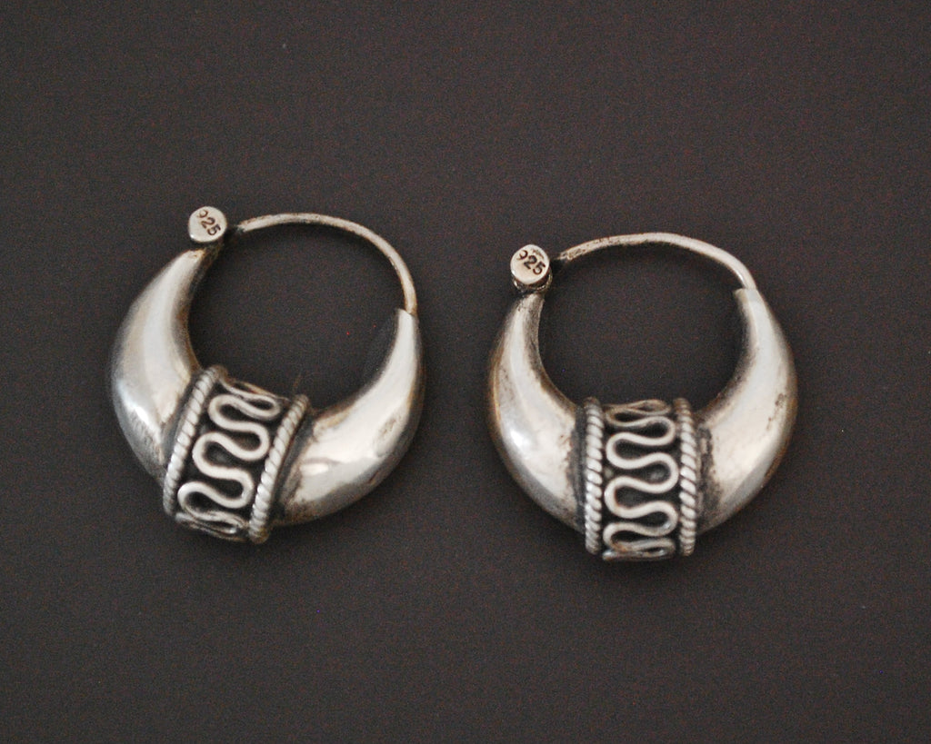 Ethnic Hoop Earrings with Wirework - SMALL