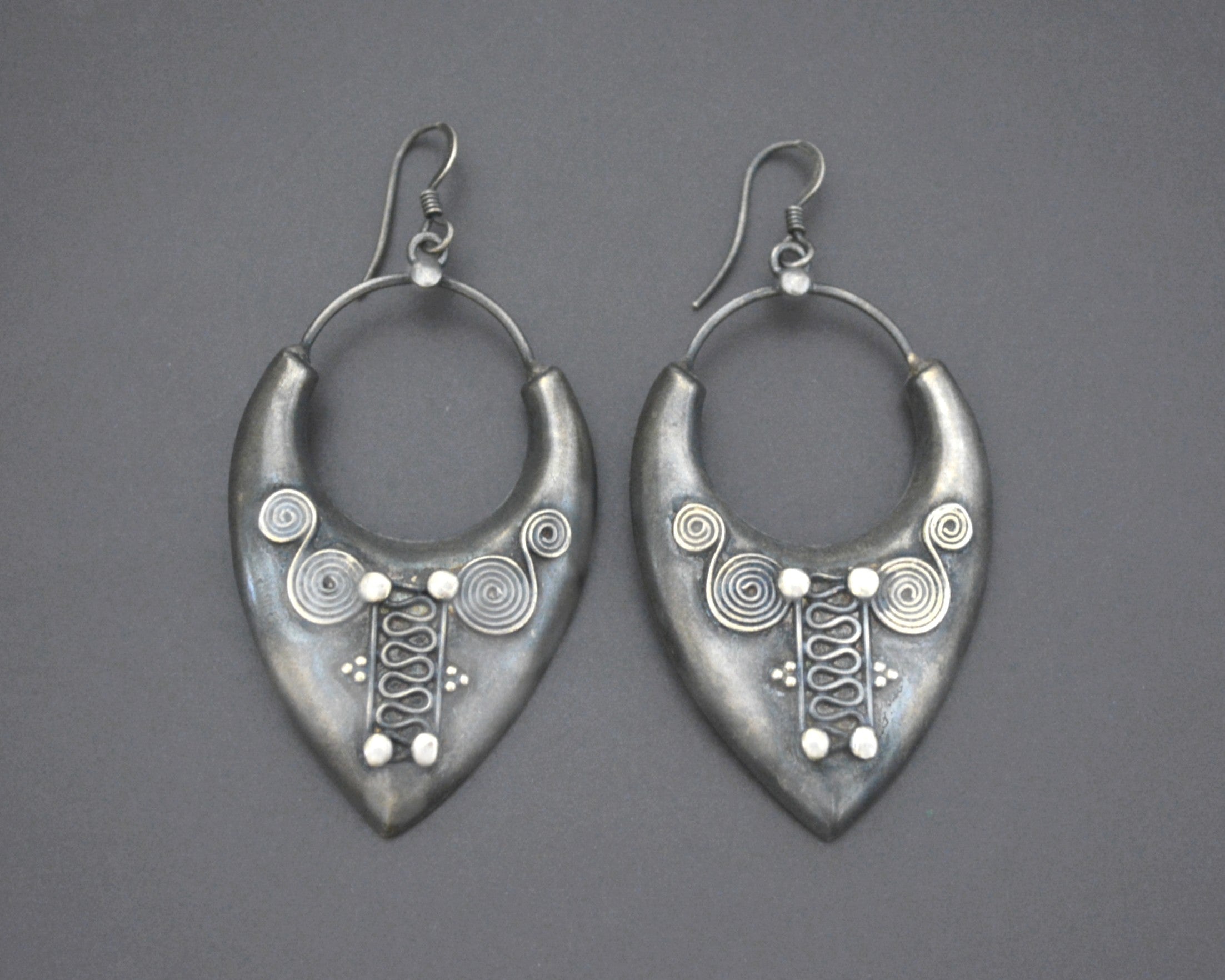 Ethnic Indian Silver Dangle Earrings