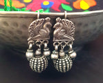 Rajasthani Silver Peacock Earrings