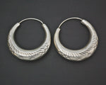 Ethnic Hoop Earrings with Carvings - MEDIUM