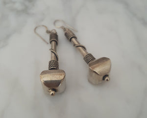 Vintage Indian Silver Dangle Earrings