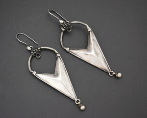 Indian Rajasthani Silver Dangle Earrings