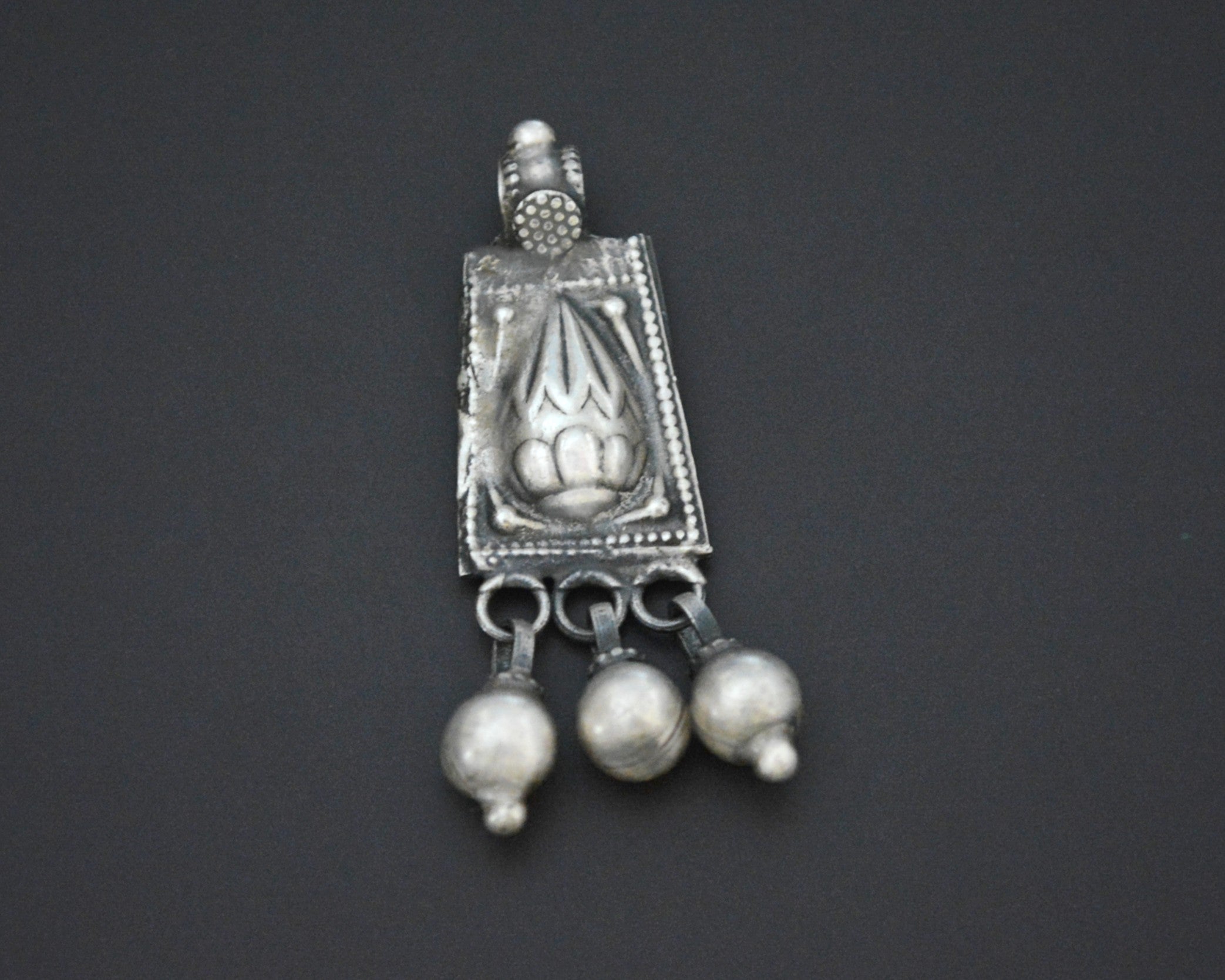 Rajasthani Silver Charm Pendant with Bells