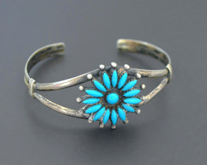 Zuni Cluster Turquoise Cuff Bracelet - SMALL