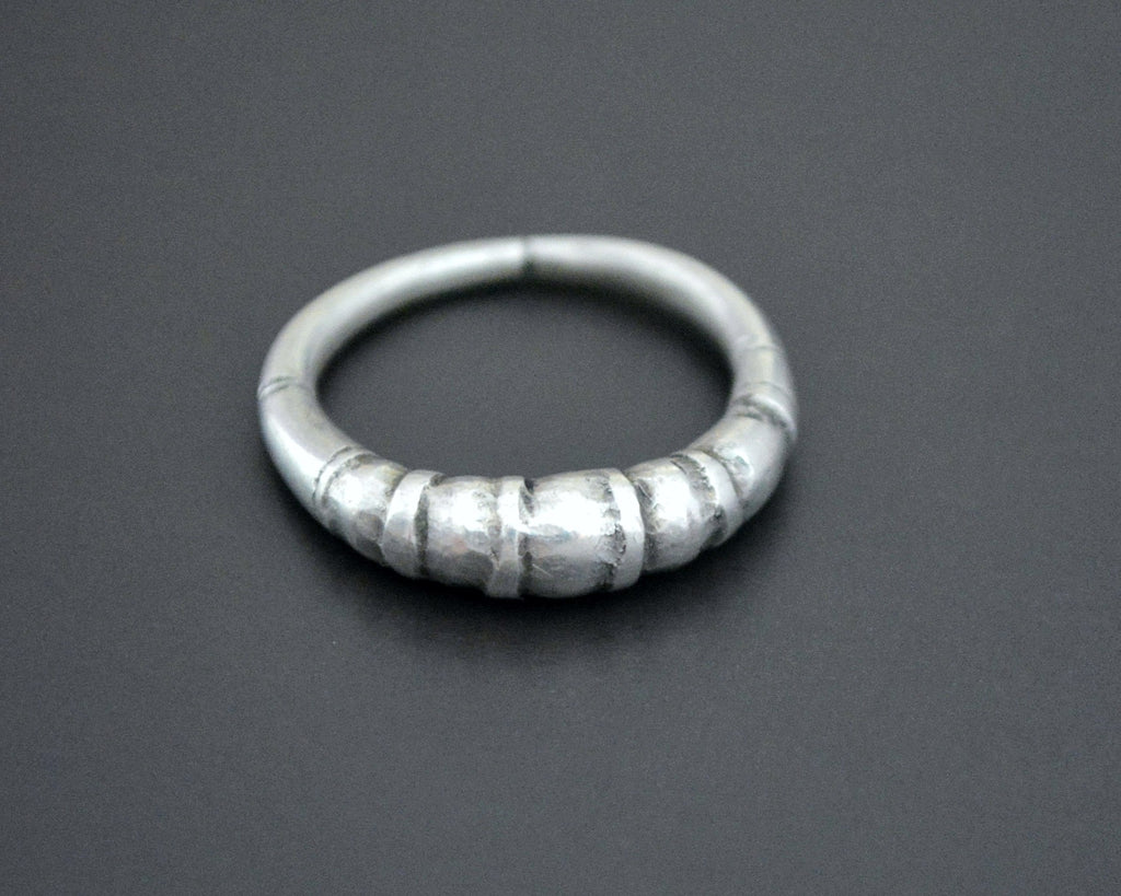 Vintage Tuareg Silver Band Ring - Size 8.5