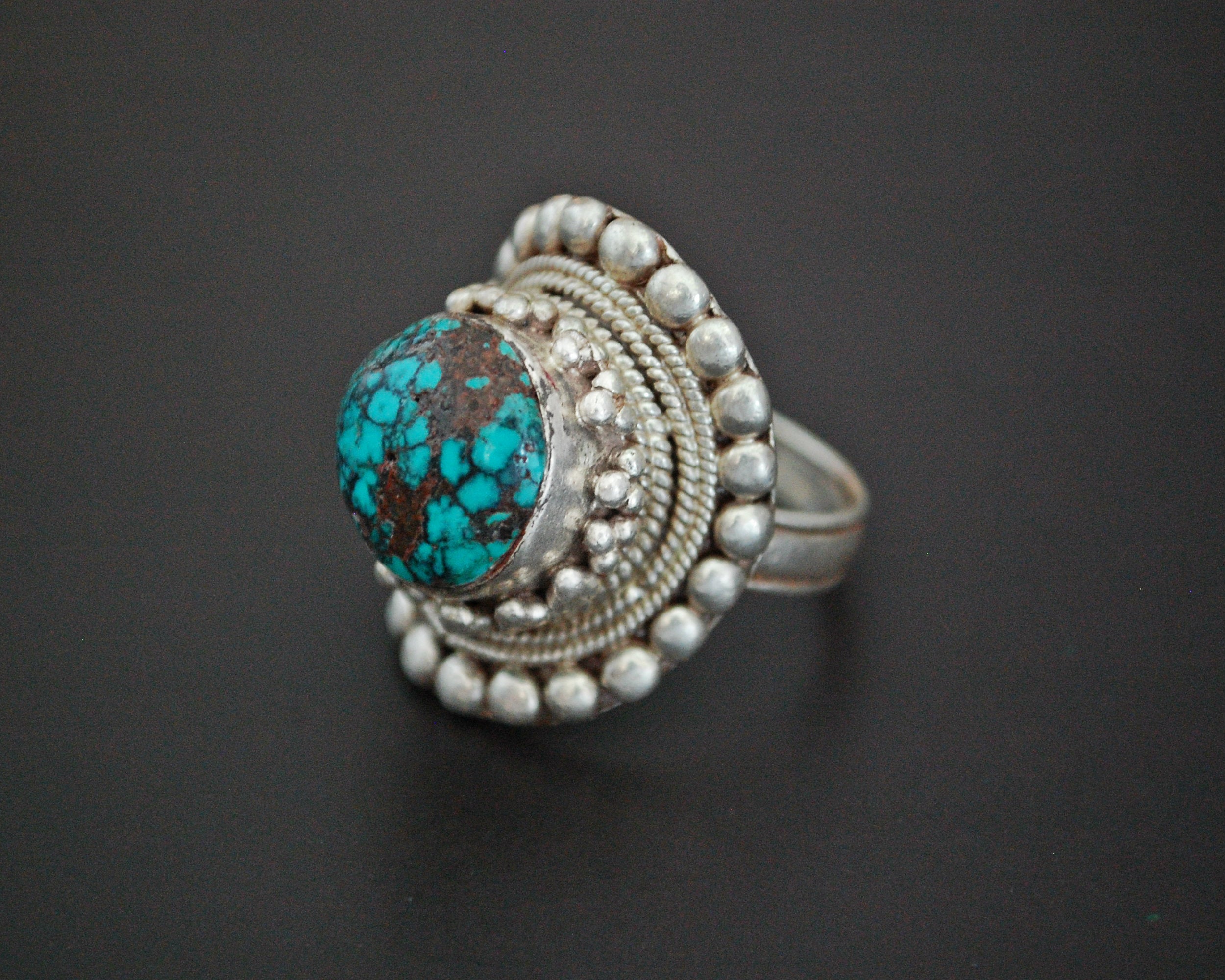 Large Nepali Turquoise Ring - Size 10.5