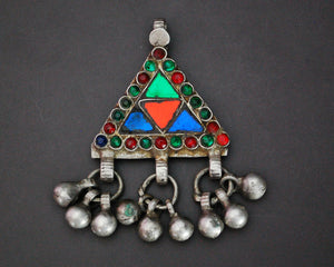 Afghani Pendant with Glass and Bells