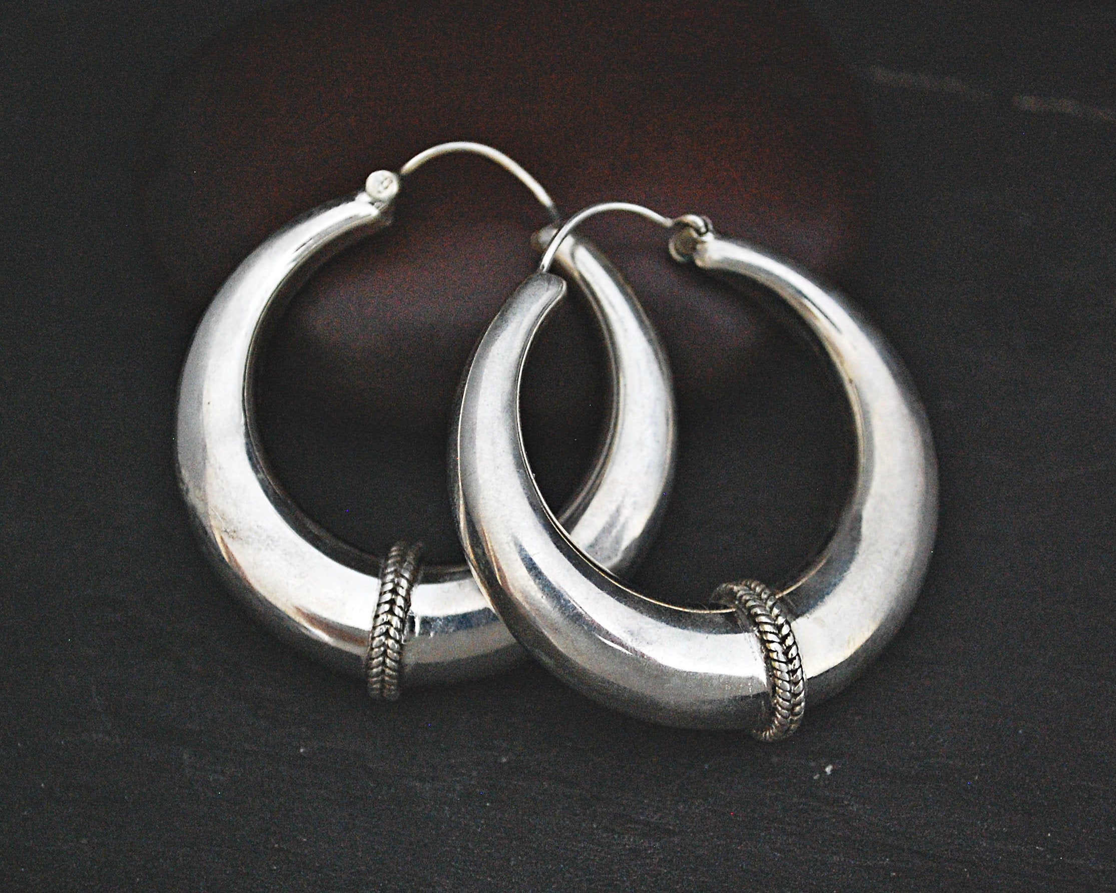 Ethnic Hoop Earrings from India - LARGE