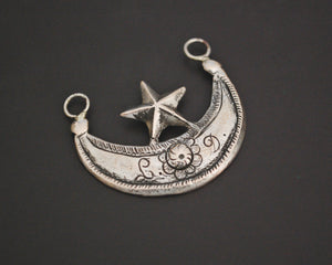 Kurdish Crescent Moon and Star Pendant - Ottoman Jewelry