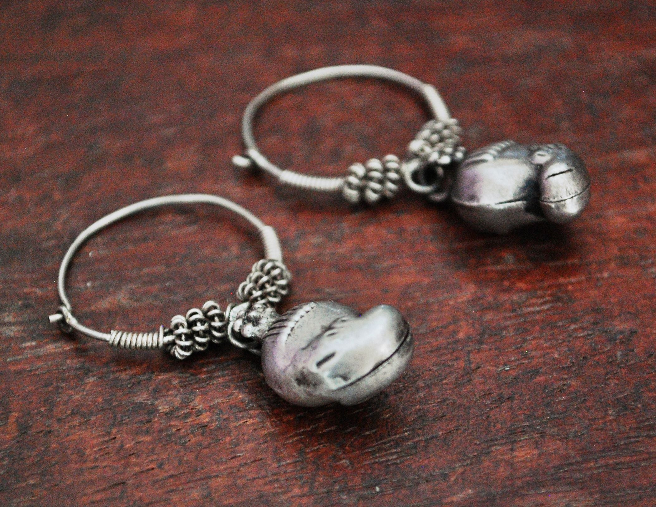 Old Rajasthani Paisley Hoop Earrings
