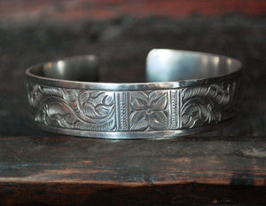 Hill Tribe Engraved Silver Bracelet