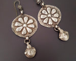 Ethnic Silver Disc Earrings from Afghanistan