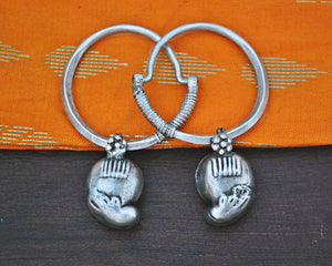 Old Rajasthani Mango Charm Hoop Earrings