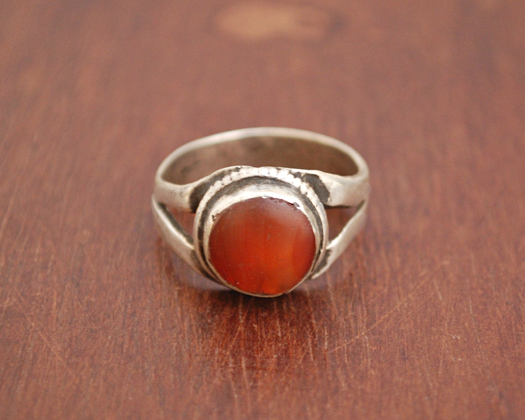Antique Afghani Carnelian Ring - Size 7.5