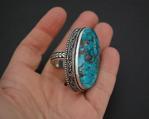 Ethnic Turquoise Ring from India - Size 8.5