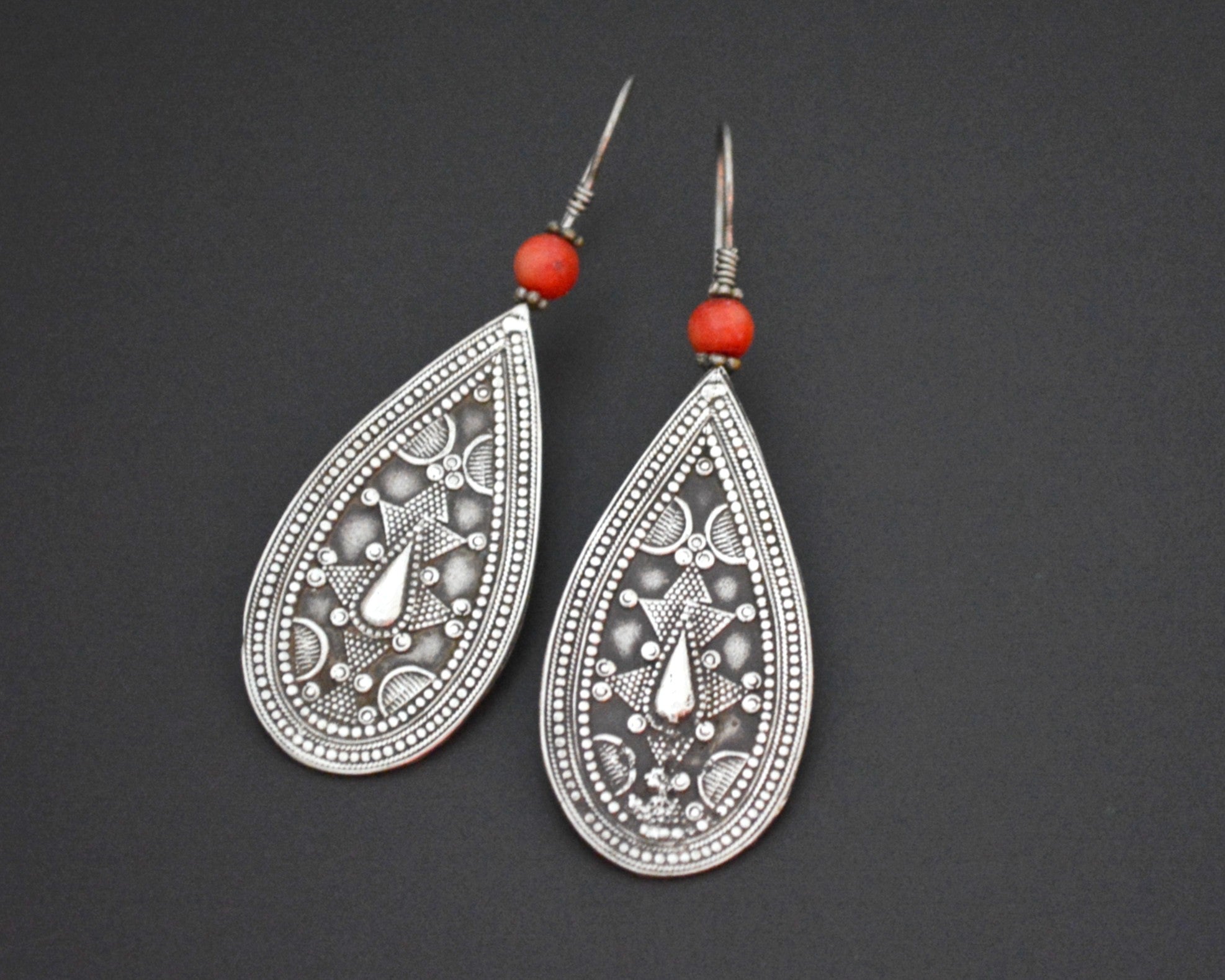 Vintage Kazakh Coral Earrings
