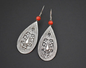 Vintage Kazakh Coral Earrings