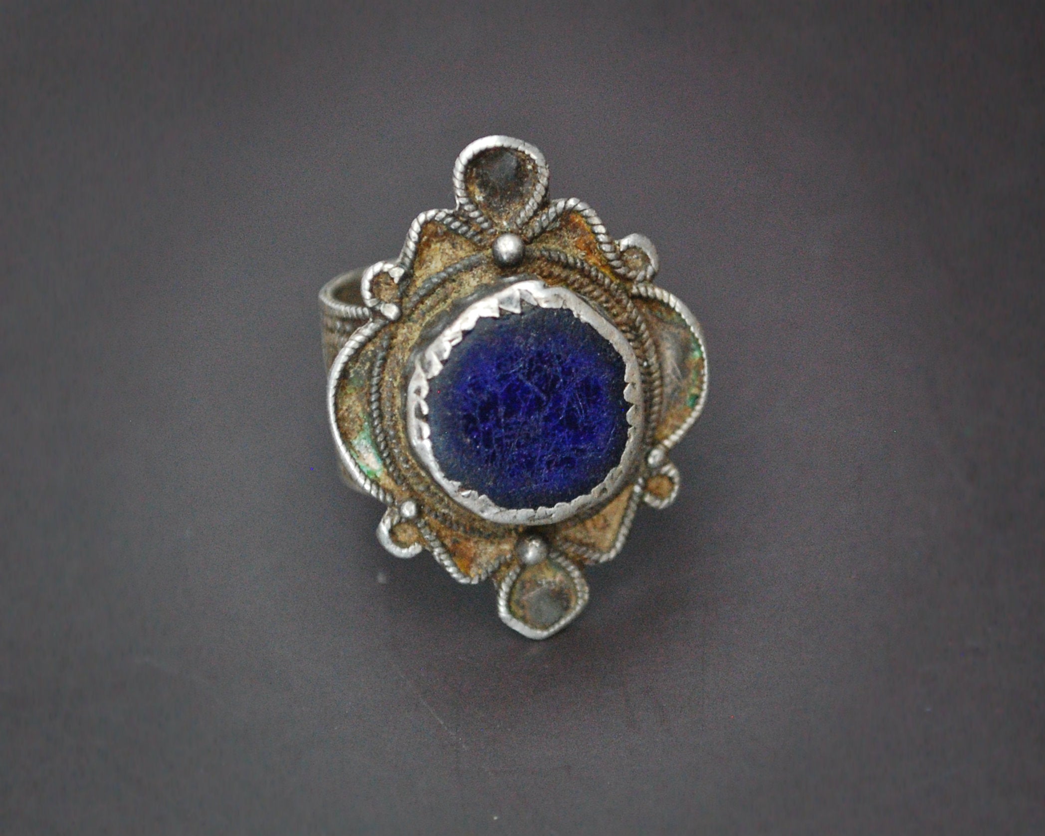 Berber Ring with Blue Stone - Size 8.5