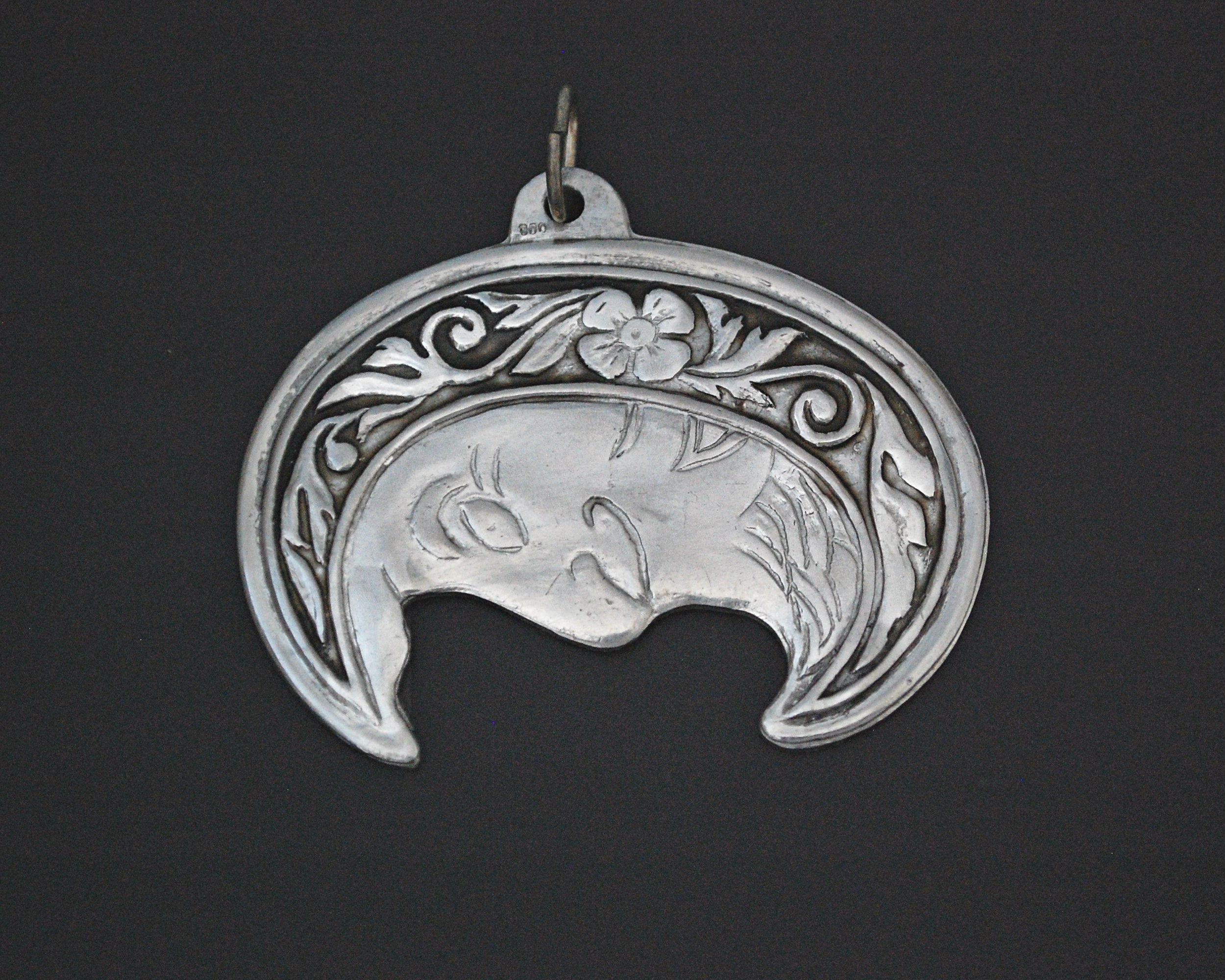 Man in the Moon - Crescent Moon Pendant