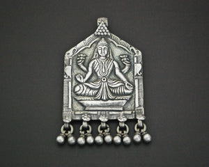 Large Hindu Goddess Lakshmi Pendant with Bells