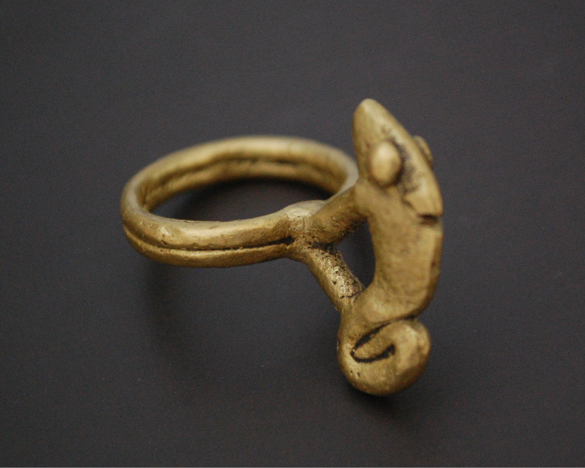 Old Lobi Chameleon Brass Ring - Size 8.75