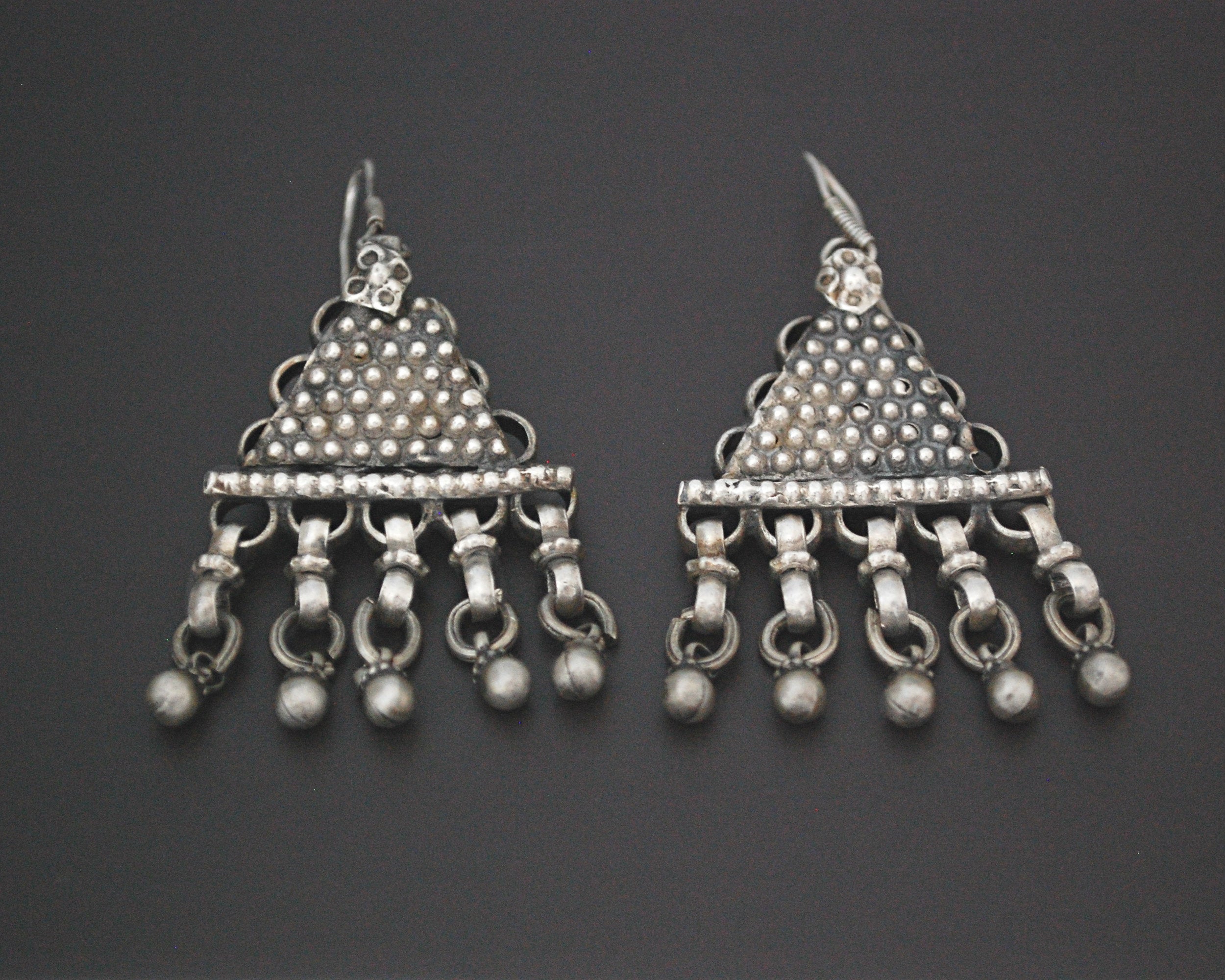 Indian Tribal Earrings with Bell Dangles
