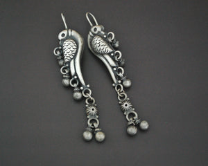 Indian Birdy Silver Earrings with Bells