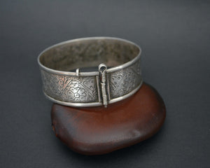 Turkmen Silver Hinged Bracelet - SMALL
