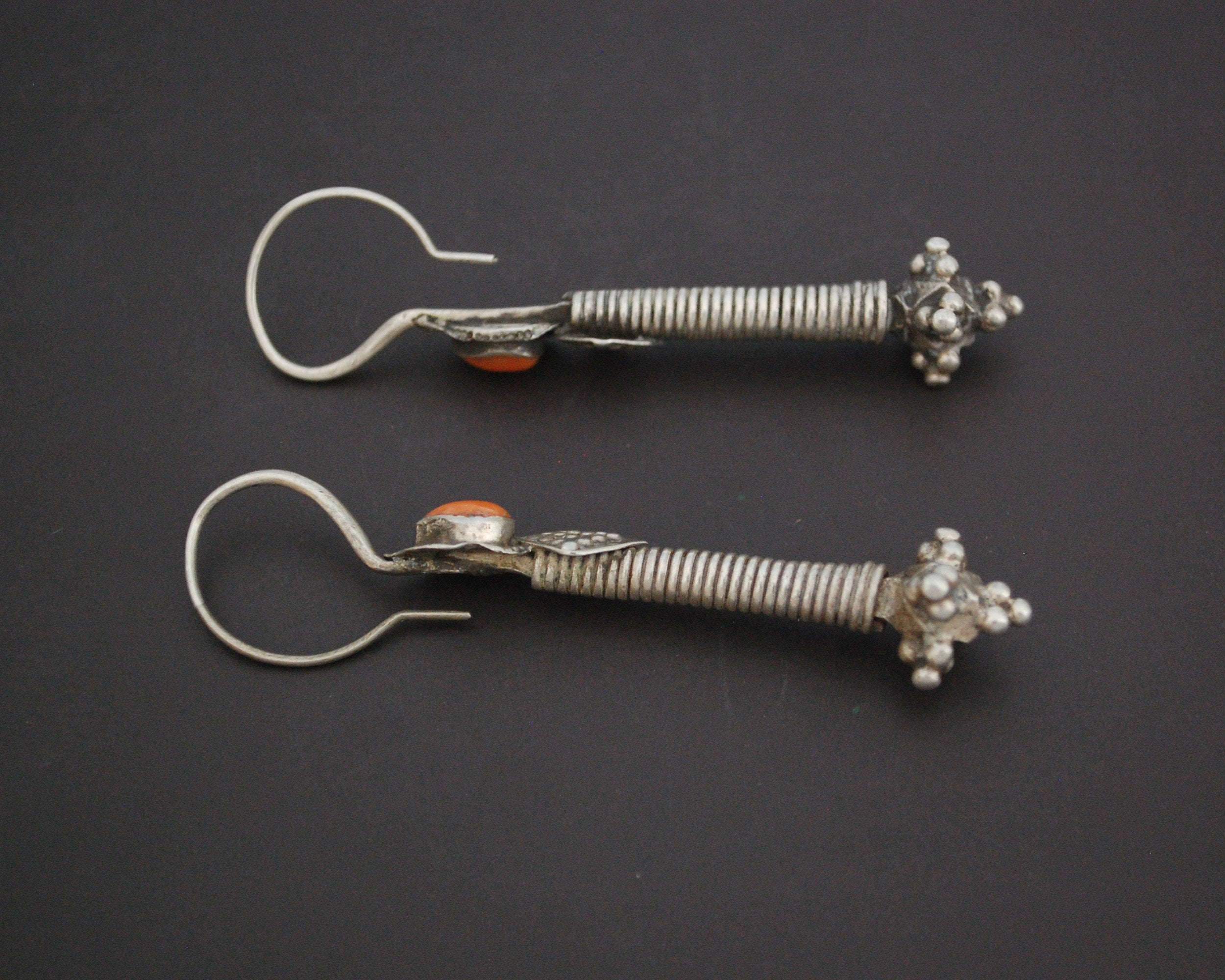 Antique Turkmen Coral Earrings