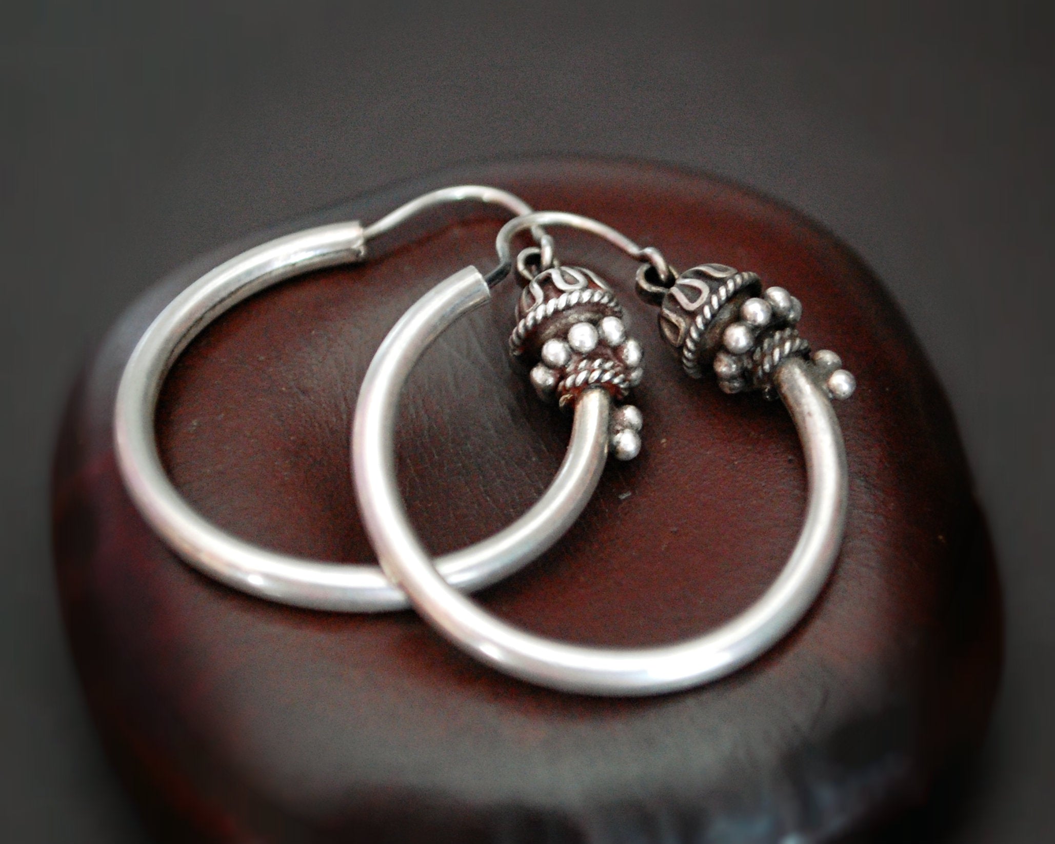Ethnic Bali Hoop Earrings