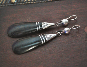 Tuareg Silver Ebony Earrings