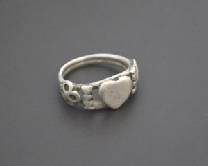 Old Rajasthani Heart Ring - Size 7.5