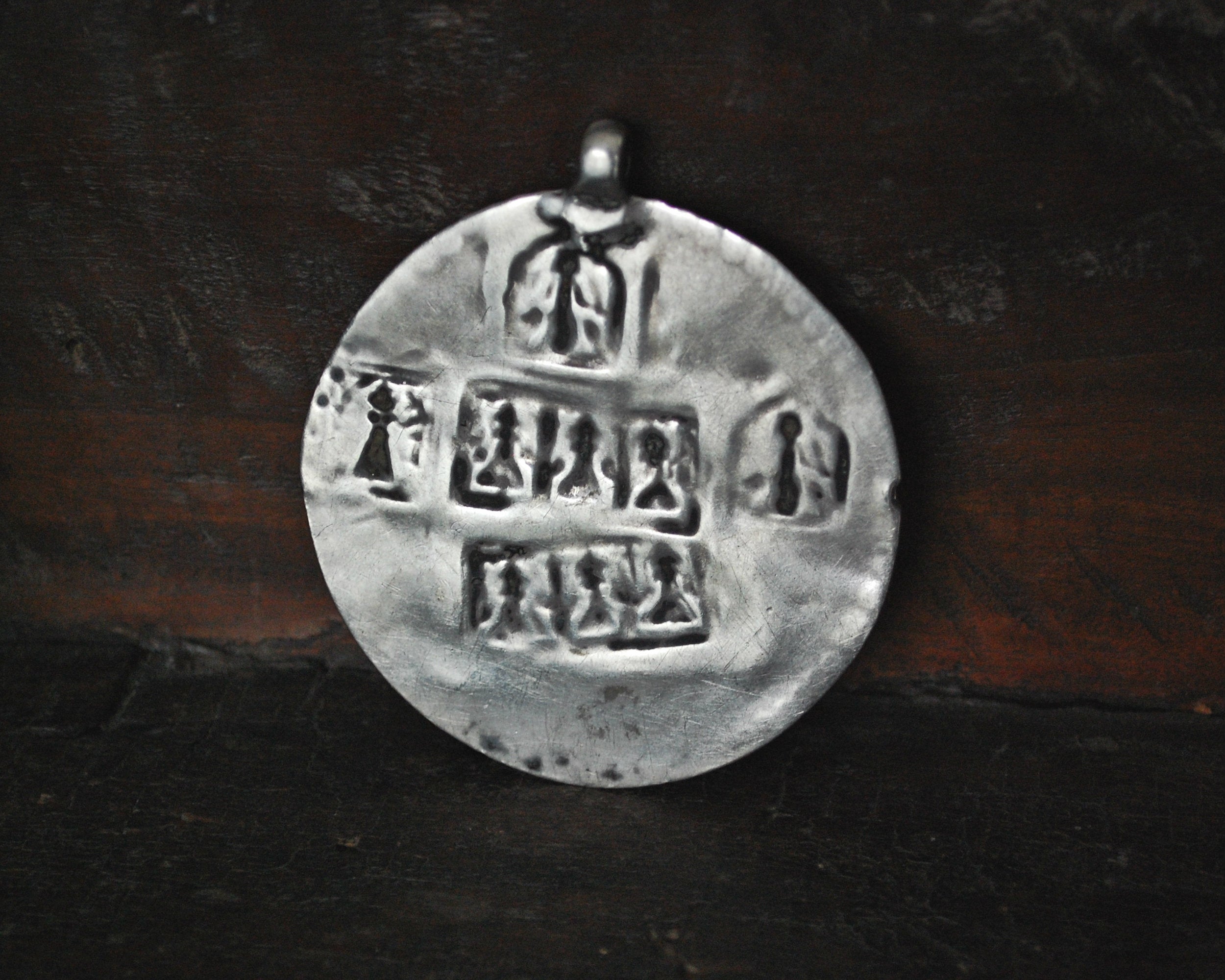 Huge Hindu Silver Amulet Pendant