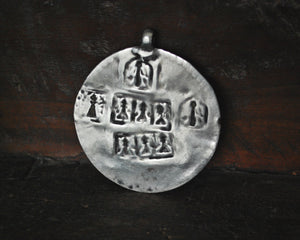 Huge Hindu Silver Amulet Pendant