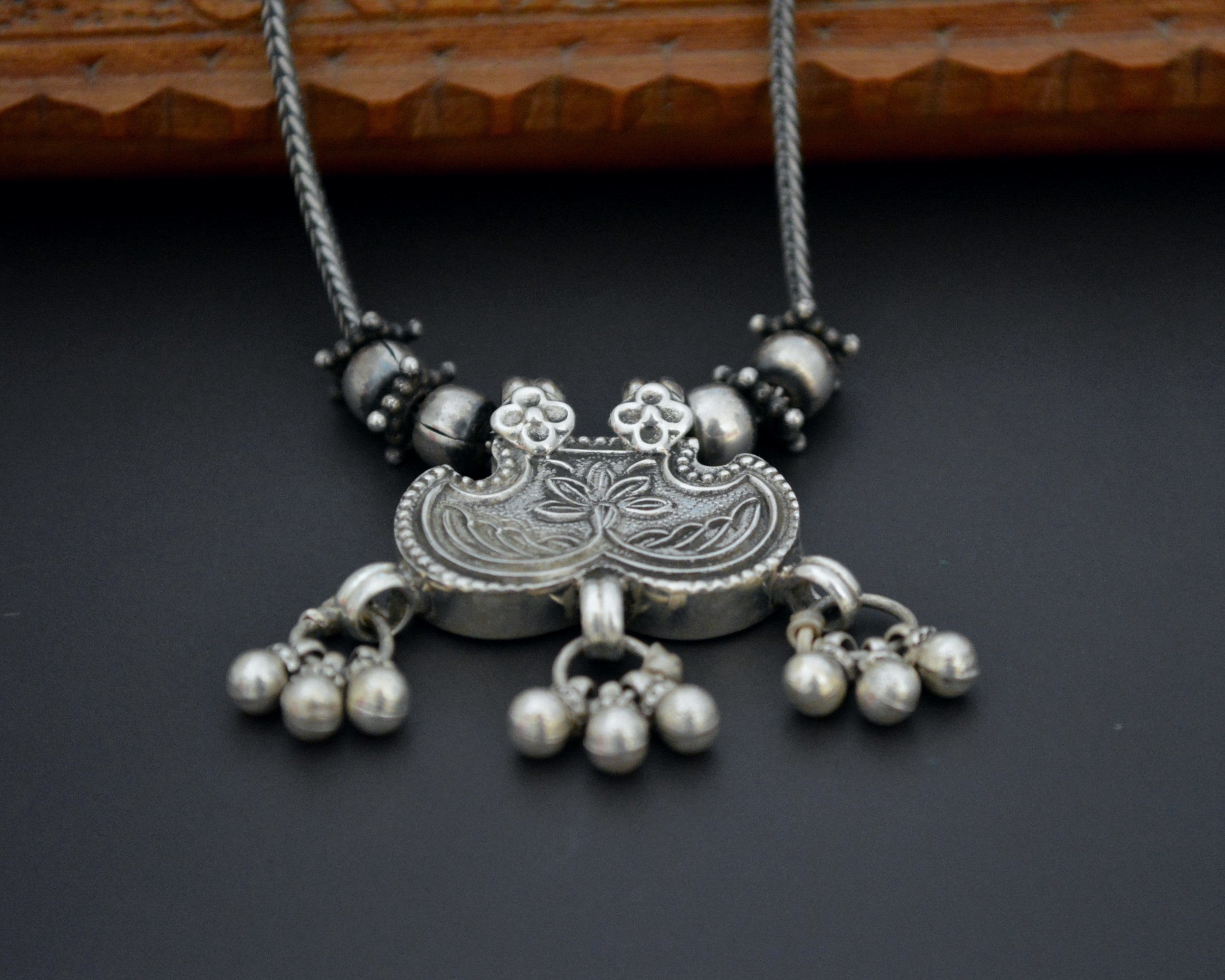 Rajasthani Silver Lotus Necklace