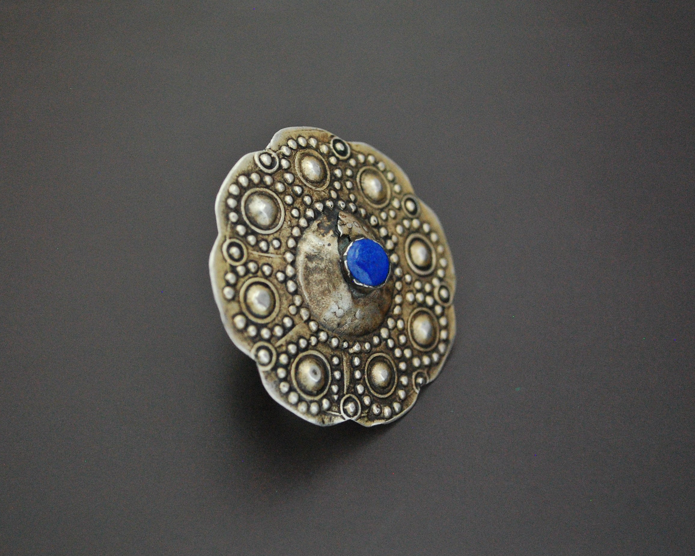 Turkmen Gilded Lapis Lazuli Ring - Size 9