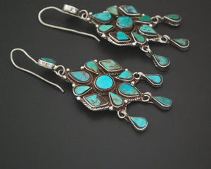 Wonderful Turquoise Earrings from India with Dangles