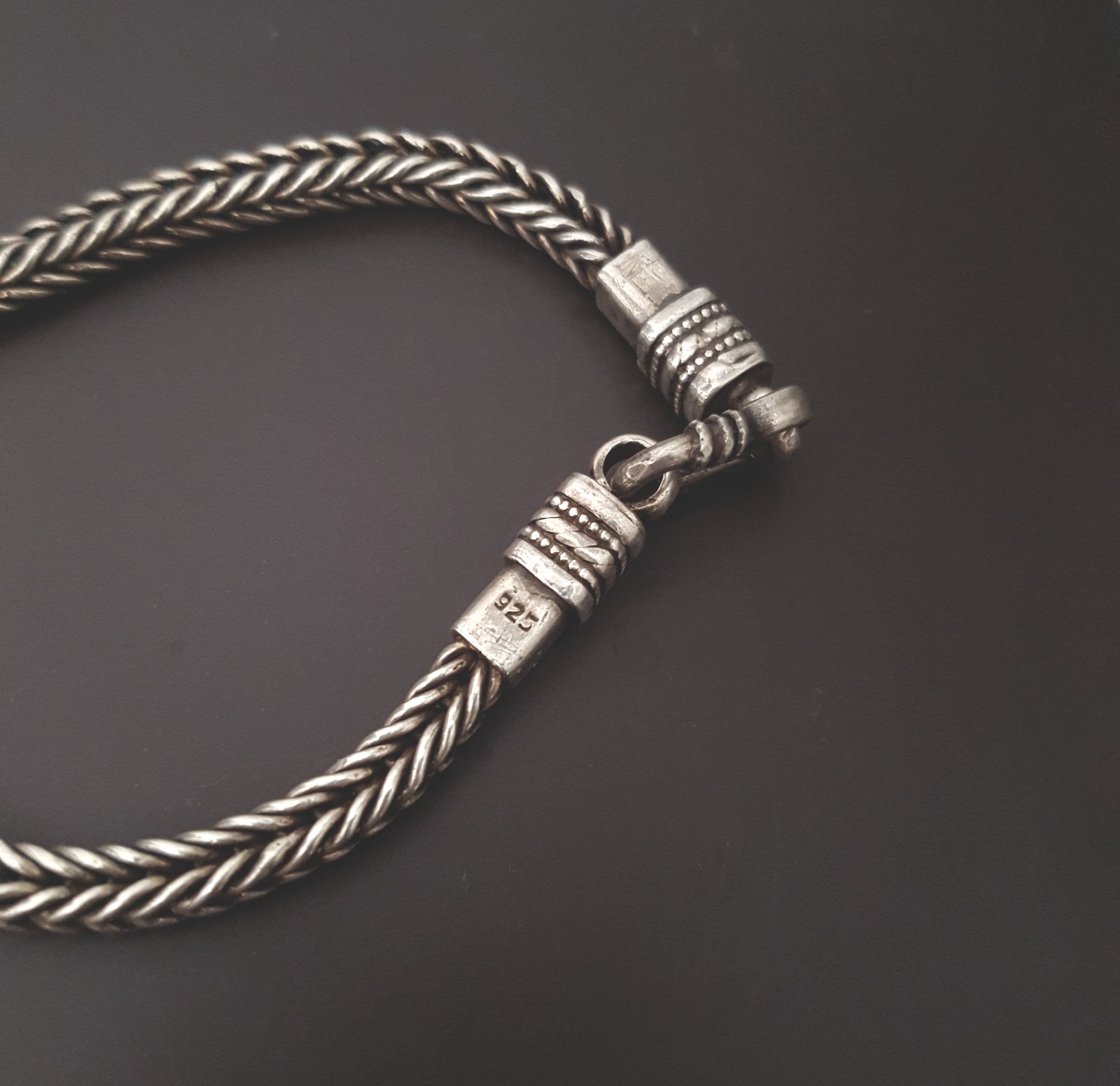 Heavy Bali Braided Snake Chain Necklace - Sterling Silver