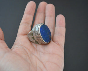 Afghani Lapis Lazuli Intaglio Ring  - Size 10.5