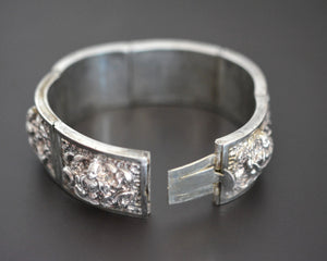 Burmese Silver Repoussee Link Bracelet