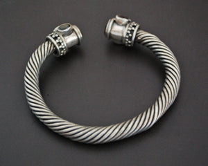 Solid Twisted Garnet Cuff Bracelet